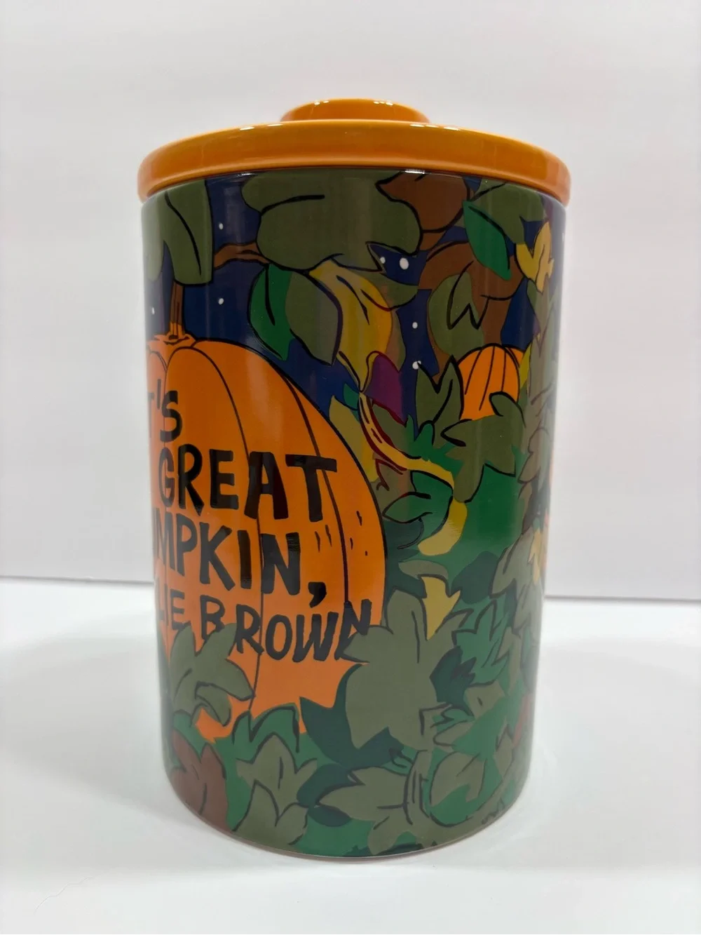 Charlie Brown Great Pumpkin Ceramic Canister - Orange